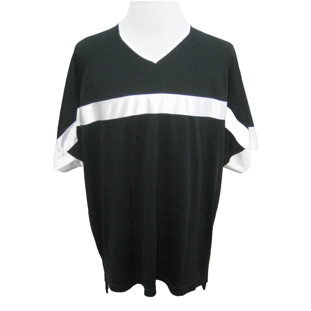 NIKE Mens (Size Large) Black & White Short Sleeve V-Neck Athletic Jersey T-Shirt
